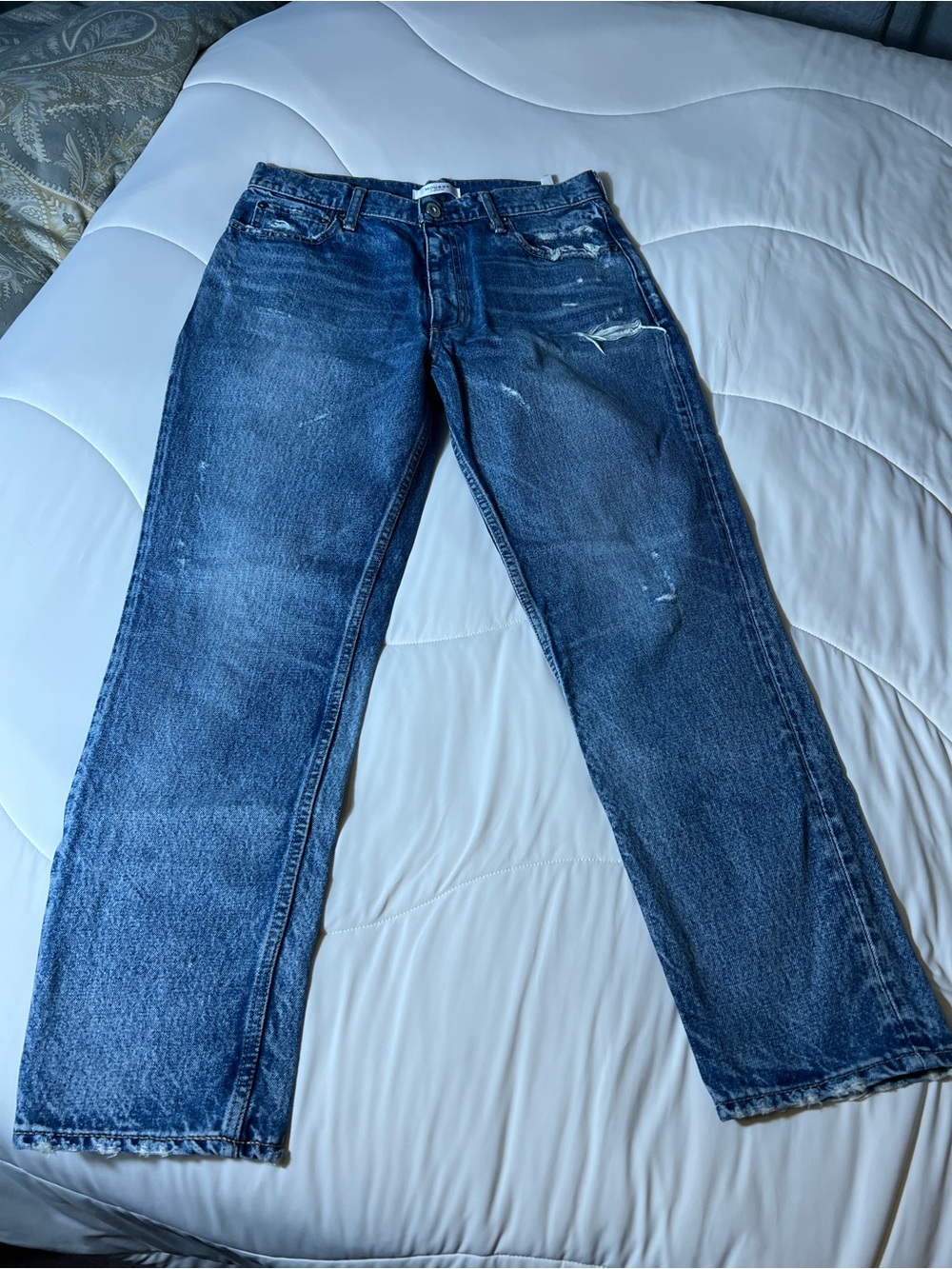 Mousy Vintage Straight Jeans with Distressed Accents